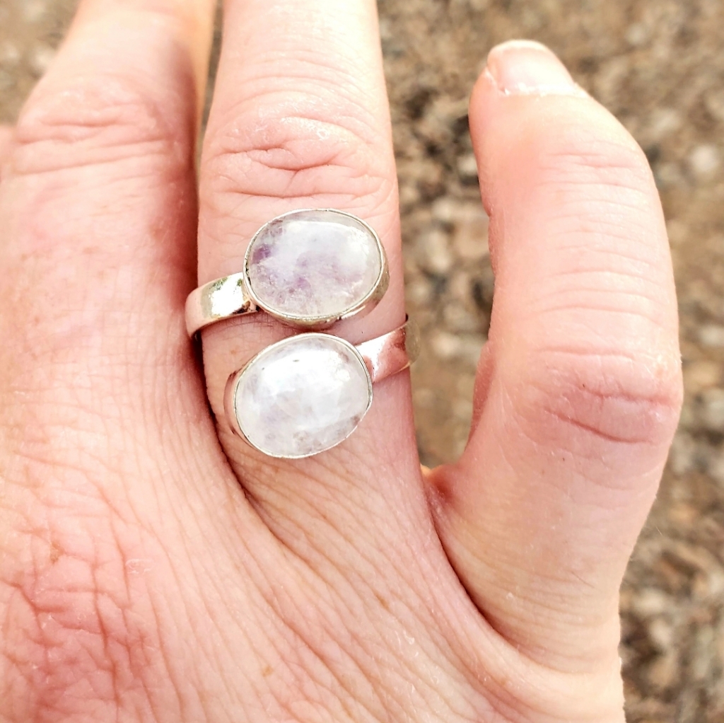 New Moonstone 925 Silver Open Cuff Ring 31$